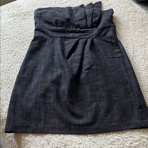 Strapless Dark Gray Mini Skirt